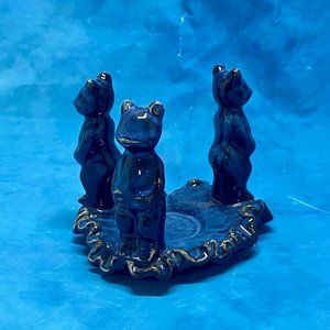 Vintage Ceramic Frog Candleholder